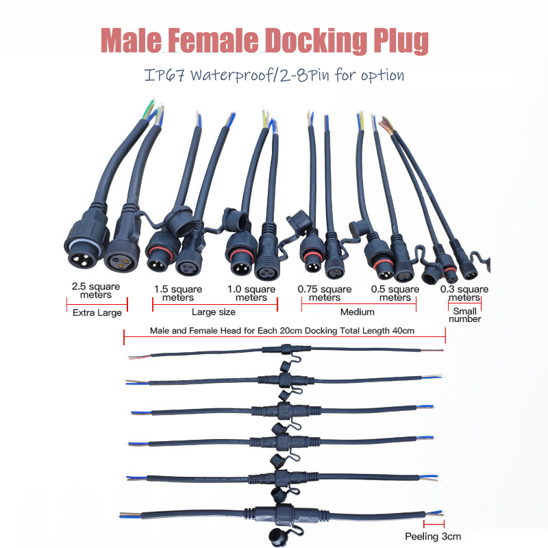 Outdoor Power Extension - Conector de Cable de extensión macho