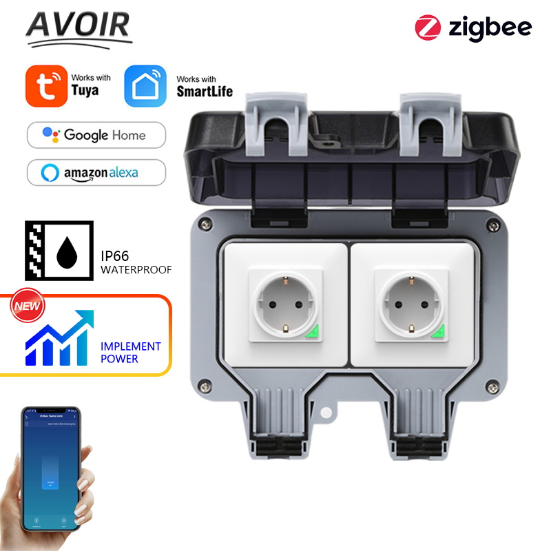 Outdoor Power With Timer - Avoir Tuya Zigbee enchufes eléctricos IP66