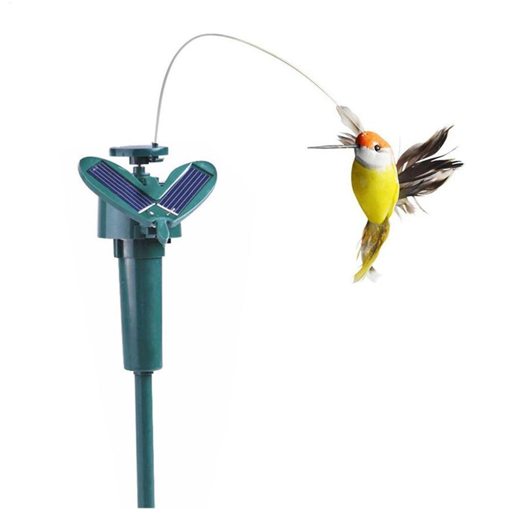 Outdoor Power Stake - Pájaro giratorio Solar, divertido colibrí volador,