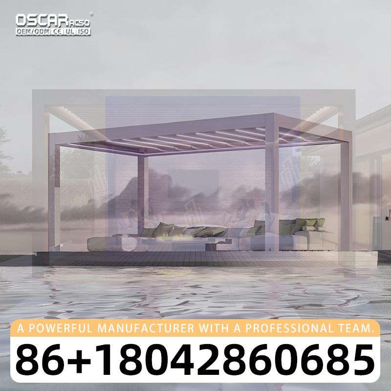 Outdoor Power For Gazebo - Pérgola Bioclimática Motorizada de Aluminio, Espaciosa,