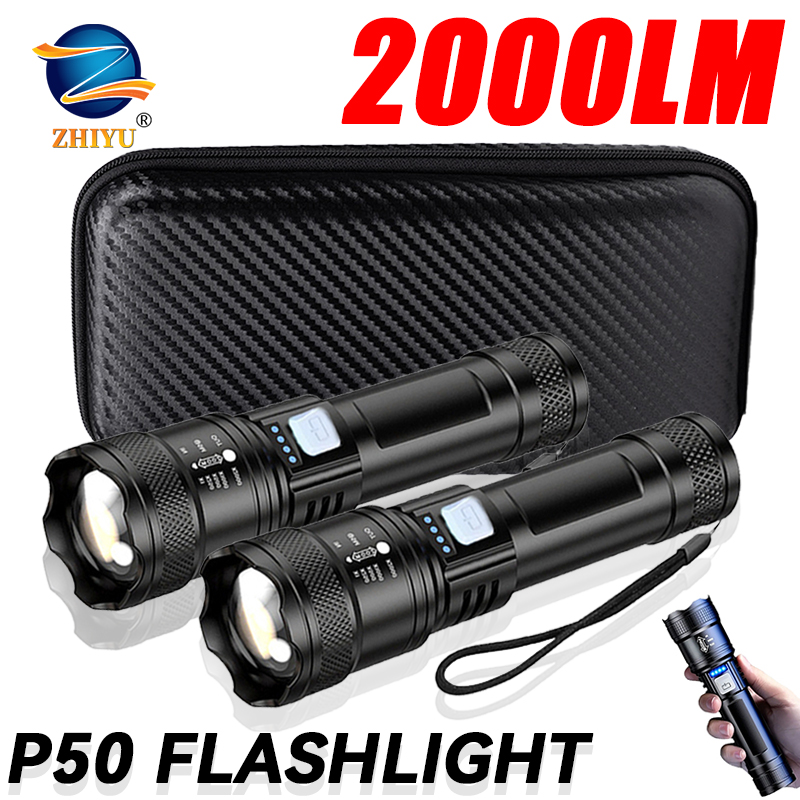 Outdoor Power Supply - Linterna LED táctica de 2000LM, recargable