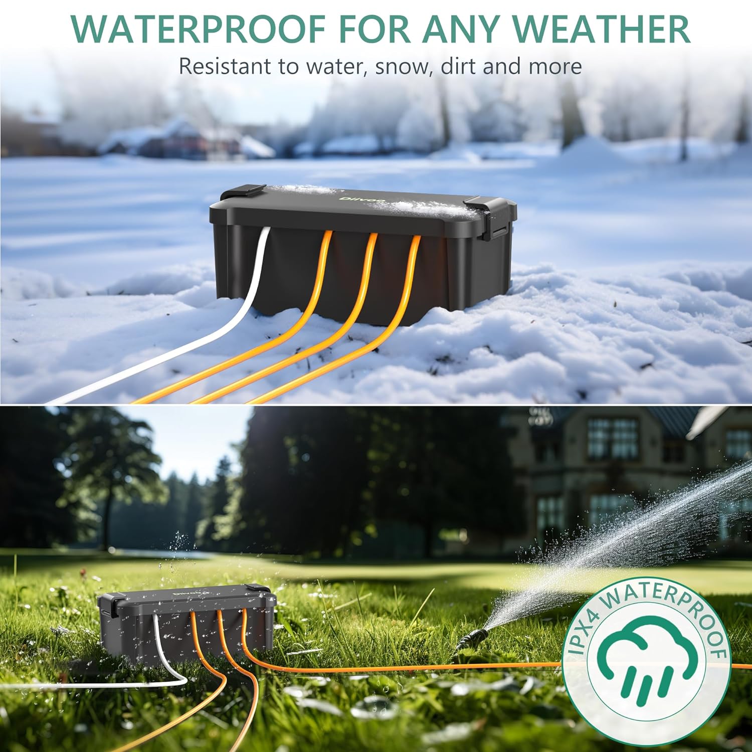 Diivoo-caja eléctrica impermea - Outdoor Power Extension reseña y precio