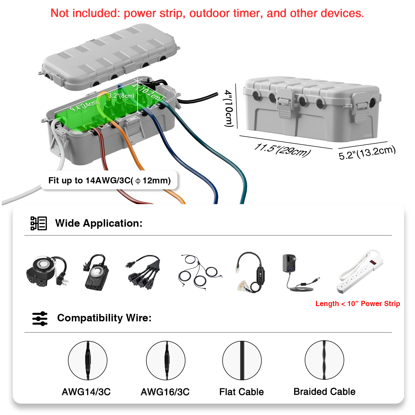 Caja de extensión impermeable  - Outdoor Power With Timer reseña y precio