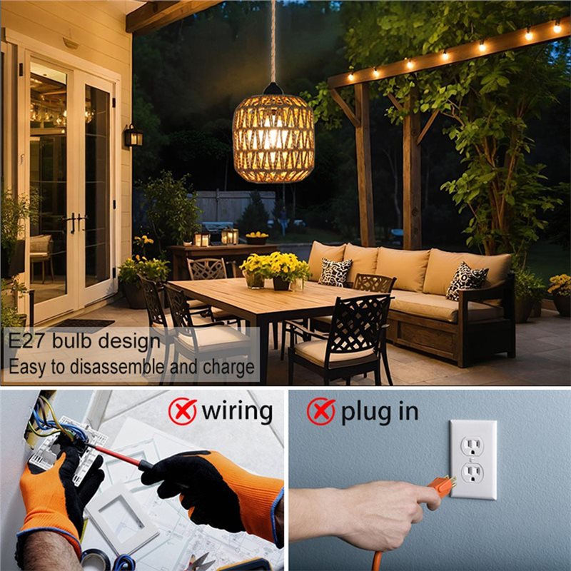 Lámpara Colgante de Mimbre Tej - Outdoor Power For Gazebo reseña y precio